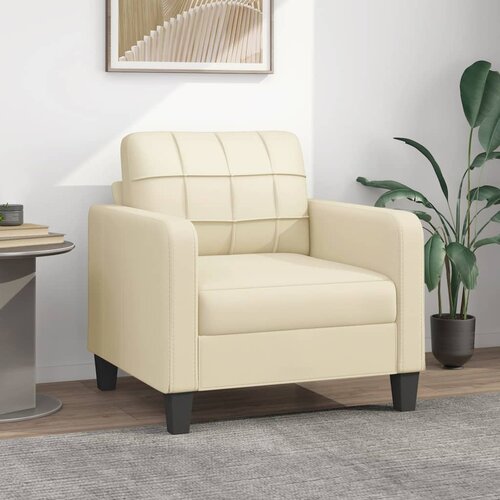 The Living Store Fotelj krem 60 cm umetno usnje - Enosed, (21440387) Cene