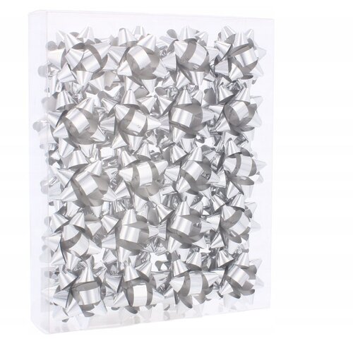 Molarem Home Set od 40 srebrnih ukrasnih ma&amp;scaron;nica za zamatanje poklona 5 cm Slike