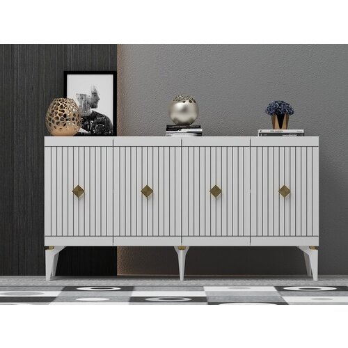 Hanah home Konzola, Midas - White, Gold Slike
