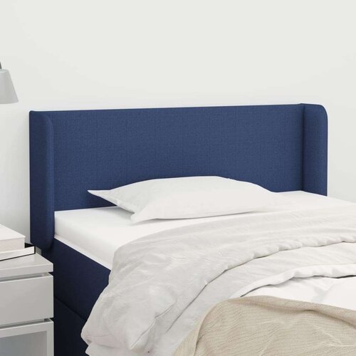  Vzglavje z u&amp;scaron;esi modro 93x16x78/88 cm blago, (20794622) Slike
