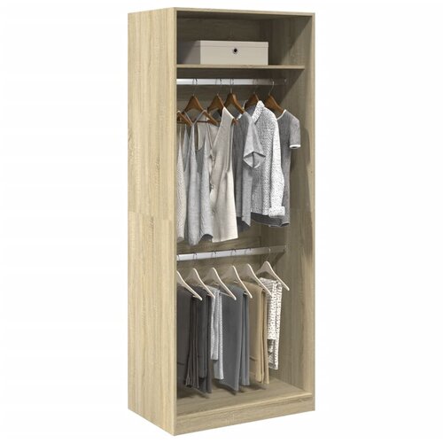 vidaXL Garderobna omara sonoma hrast 80x50x200 cm inženirski les Cene