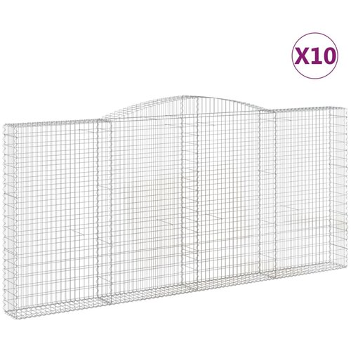 vidaXL Obokane gabion košare 10kosov 400x30x180/200cm pocinkano železo, (20981932) Cene
