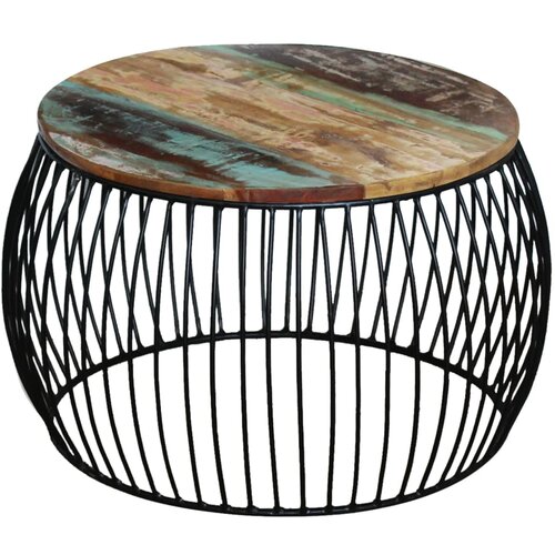 Furnova Klubska mizica okrogla trden predelan les 68x37 cm, (21915048) Slike