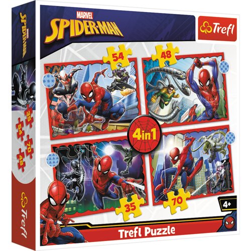 Puzzle 4in1 - Heroic Spider-Man Trefl 34384 Slike