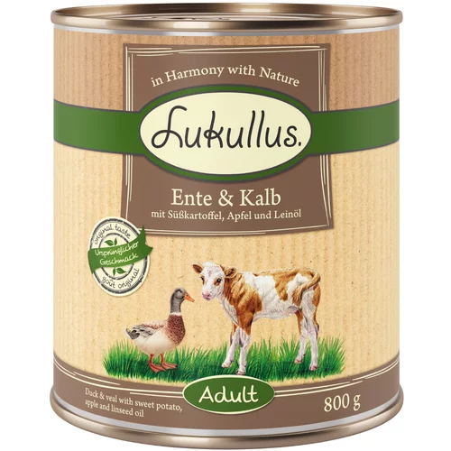 Lukullus 5 + 1 gratis! 6 x 400 g mokra hrana Adult & Junior - Adult pačetina i teletina (bez žitarica)