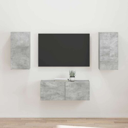  Komplet TV omaric 2 pcs Betonsko siva Konstruiran les, (5000132269) Cene
