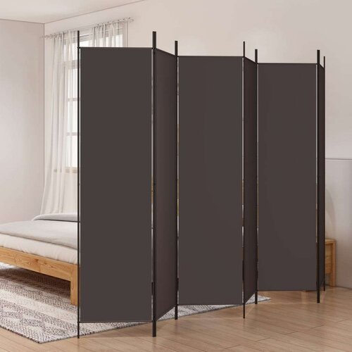 Sobna Paravan 6-delni rjav 300x200 cm blago, (20594977) Cene