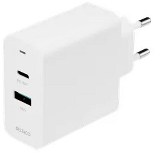 Deltaco Domači Polnilec USB 1X USB-C PD 18W,1X USB-A 18W,36W BELO Cene