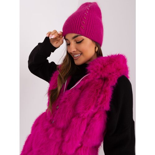 Fashion Hunters Fuchsia women&amp;#039;s hat with angora Slike