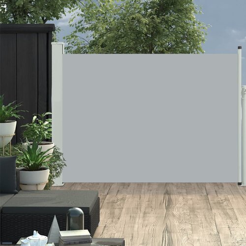 vidaXL Zložljiva stranska tenda za teraso 100x500 cm siva Cene