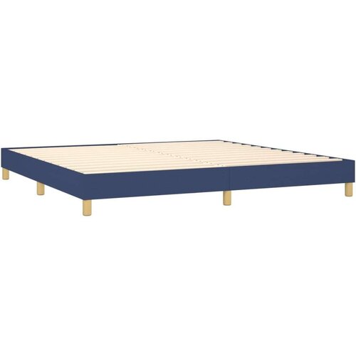  Krevet s oprugama i madracem plavi 200 x 200 cm od tkanine Slike