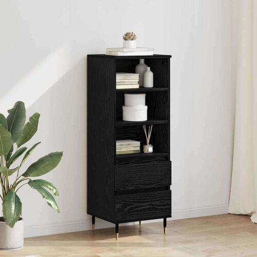 vidaXL Highboard Crni hrast 40 x 36 x 110 cm Konstruirano drvo Cijene
