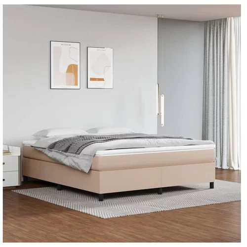 Box spring postelja z vzmetnico kapučino 180x200cm umetno usnje