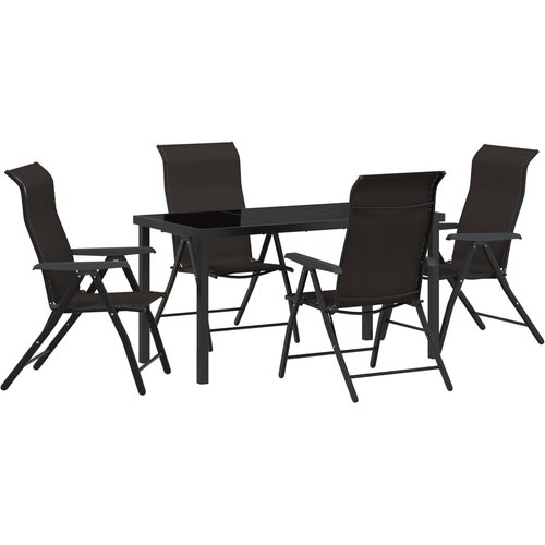 VidaXL Set od 5 dijelova za objedovanje u vrtu crni Poli Rattan Slike