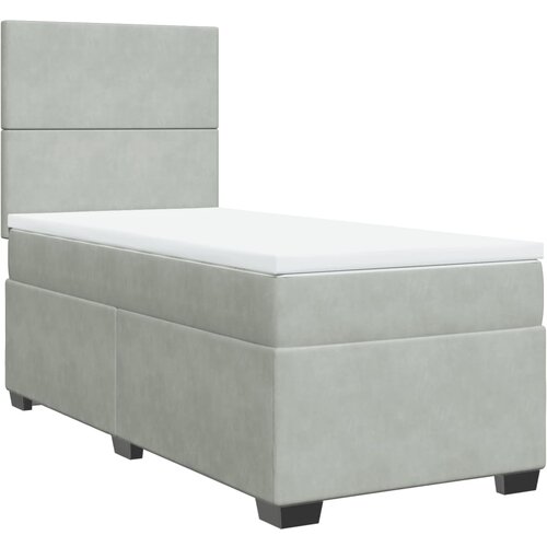 Maison Chic Box spring postelja - Vzmetna postelja z vzmetnico svetlo siva 90x200 cm žamet SL4252, (21906694) Cene