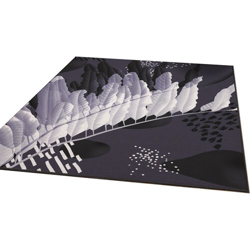 MEY HOME tepih sa motivima lišća 3D MEY-60 crno-beli Slike