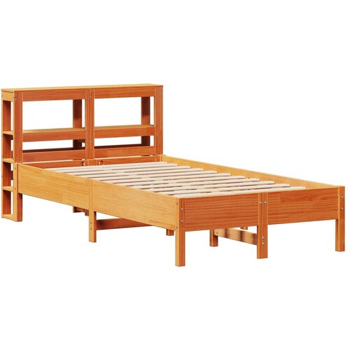 VidaXL Posteljni okvir z vzglavjem vo&amp;scaron;čeno rjava 120x190 cm borovina, (21303646) Slike