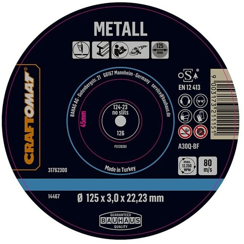 CRAFTOMAT Rezni disk A30Q-BF (Prikladno za: Metal, Promjer rezne ploče: 125 mm, Debljina plohe: 3 mm) Cijene