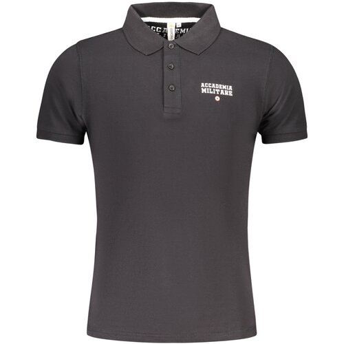 ACCADEMIA MILITARE MILITARY ACADEMY BLACK MEN&#39;S SHORT SLEEVE POLO Cijene