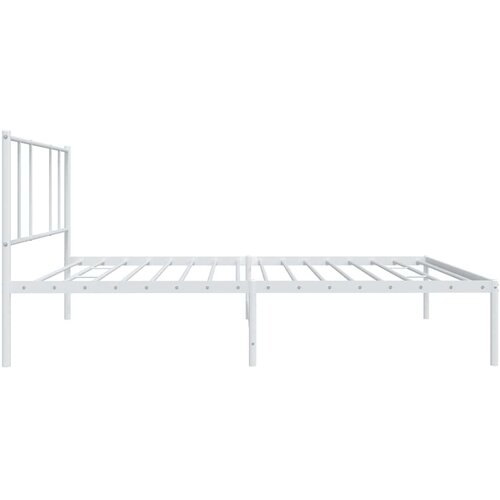  Metalni okvir krevet bez madraca s uzglavljem bijeli 75x190 cm Slike