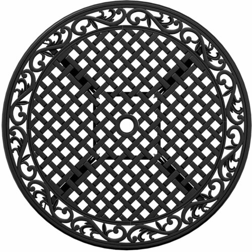  Vrtni stol crni &amp;Oslash; 90 x 75 cm od lijevanog aluminija Slike