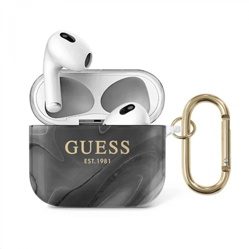 Guess GUAPUNMK ovitek za slušalke za AirPods Pro - marmor črn