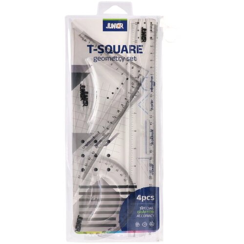Junior T-square 30, geometrijski set, transparentni, 4K Cene