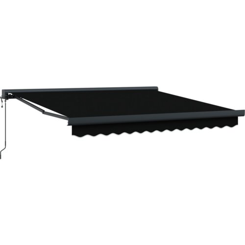 VidaXL Automatska uvlačna tenda Crna 350x250 cm, Tenda za zamjenu platna za okvir 3,5x2,5 m Crna Slike