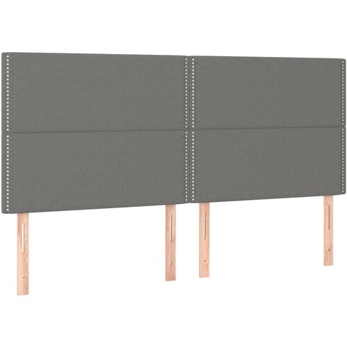 Maison Chic Posteljno vzglavje - Vzglavna omarica 4 kosa temno siv 80x5x78/88 cm blago, (22077876) Cene