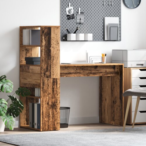 vidaXL Stol s pohranom Stari drvo 113x54x120 cm Konstruirano drvo Cene