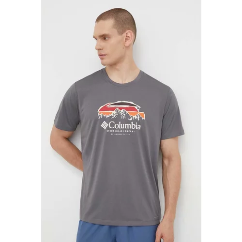 Columbia Športna kratka majica Hike siva barva