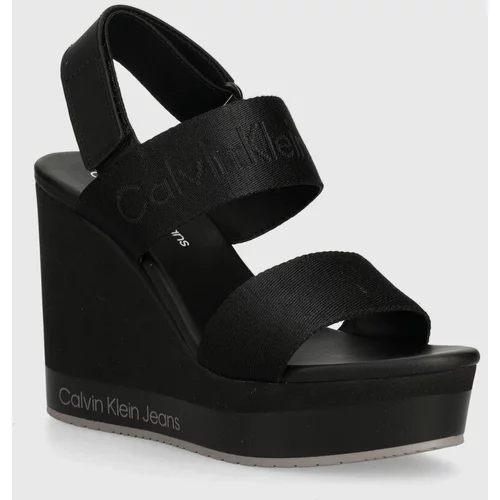 Calvin Klein Jeans Sandale WEDGE SANDAL WEBBING IN MR boja: crna, YW0YW01360