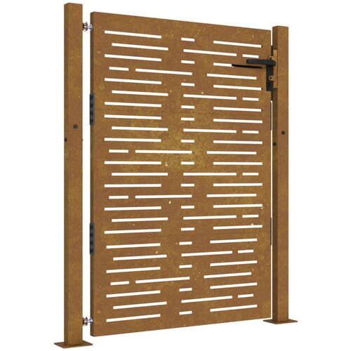 vidaXL Vrtna vrata 105x130 cm corten jeklo kvadraten dizajn, (20799496) Cene
