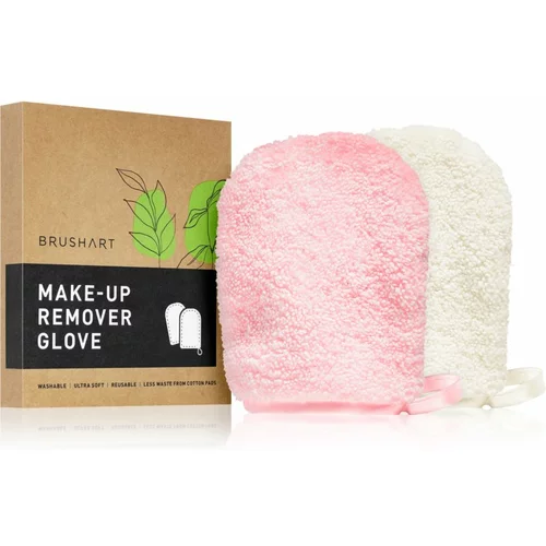 BrushArt Home Salon Make-up remover gloves rokavice za odstranjevanje ličil PINK, CREAM 2 kos