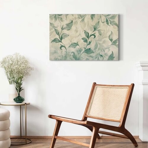 Slika - Watercolor Botanical Motif Delicate Green-Beige Leaves 120x80 Standard Slike