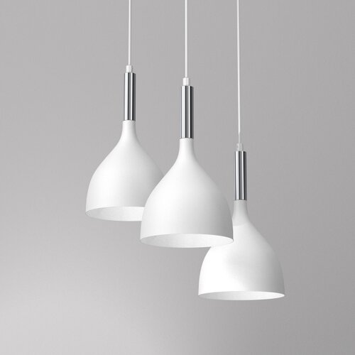  Luster na sajli NOAK 3xE27/15W/230V bela/hrom Slike