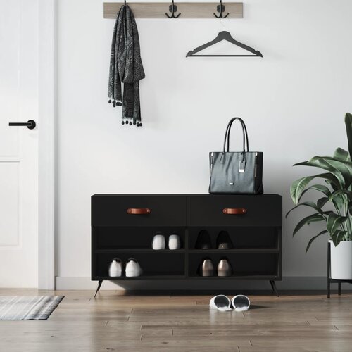 The Living Store Klop za čevlje črna 102x35x55 cm inženirski les - Klop Za Čevlje, (21437392) Cene