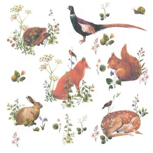  Decoupage salvete - Wild Forest Animals - 1kom (tehnika salveta) KORIŠTENO