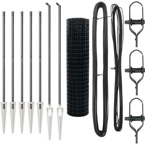 vidaXL Euro Ograda sa 7 šiljatih stupova 1.4x10 m pocinčanog čelika siva Cijene