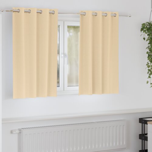 vidaXL Zavjese sa zavjesama 2 pcs Krema 140 x 140 cm Poliester Cene