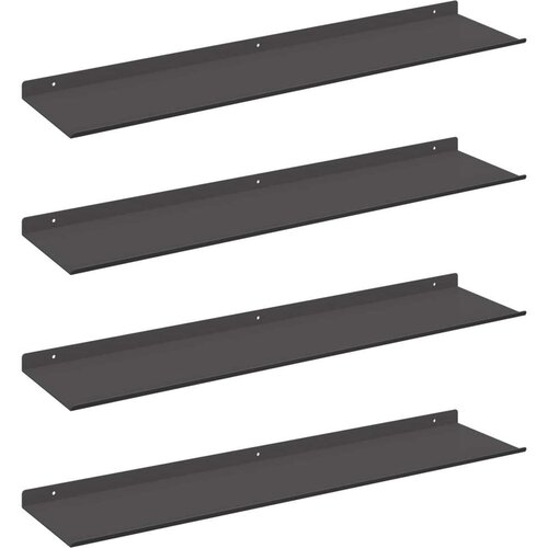  Polica na zidu s policom Zidne 4 pcs Crna 80 x 18 x 2 5 cm - Crna 80 x 18 cm 4 Slike