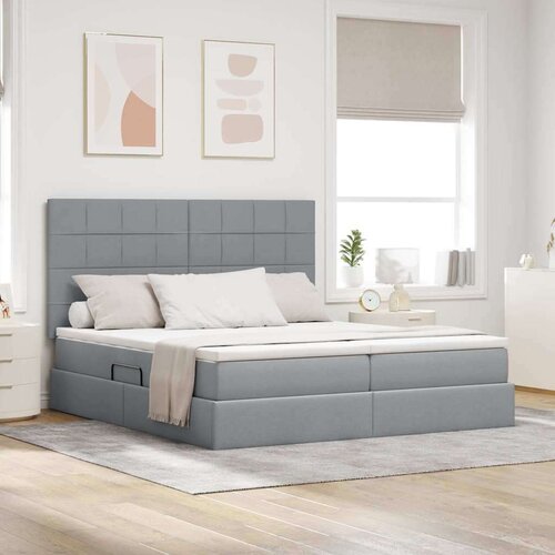  Krevet s od storage Svijetlo siva 180 x 200 cm Lažna koža Cene