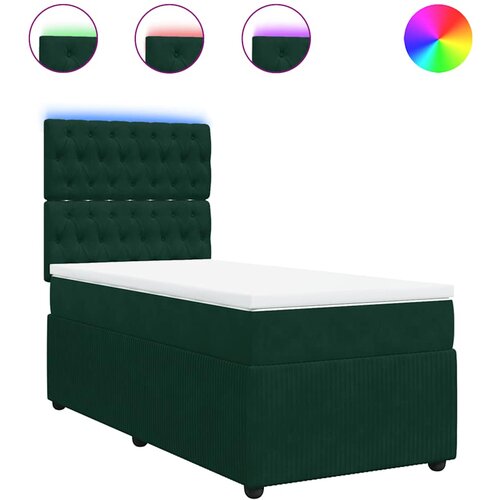 Box spring krevet s madracem tamnozeleni 80 x 200 cm bar&amp;scaron;unasti Slike