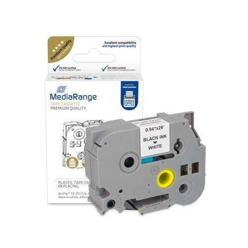 Mediarange Trak p-touch tze-251 mediarange bel/črn 24mm Cene