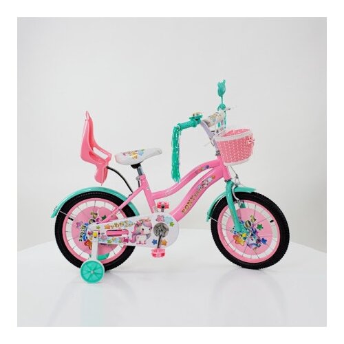  Dečiji bicikl sa pomoćnim točkovima Pony Bike 723-16 roze/mint Cene