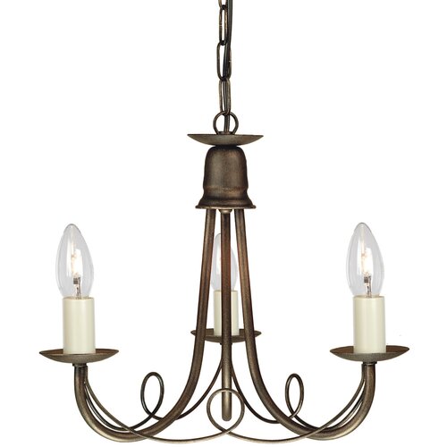 Elstead Lighting Elstead Minster Večkraki lestenec, 3 luči, črna, zlata barva, E14, (22098260) Cene