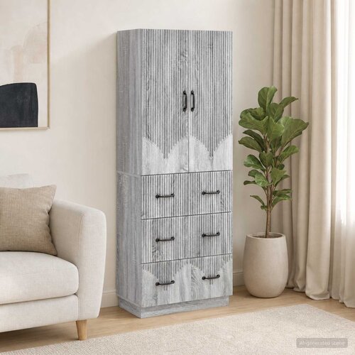  Set ormara 2 pcs Siva Sonoma 66 x 34,5 x 87 cm Slike