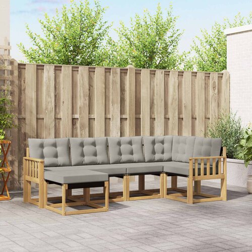  Set vanjskih sofa 6 kom. Bijela i svjetlosiva Smeđa 247 x 128,5 x 73 cm Cene