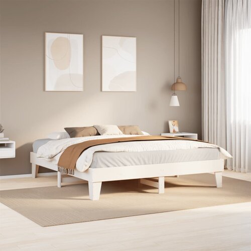 VidaXL Okvir kreveta bez madraca bijeli 180x200 cm od masivne borovine Slike