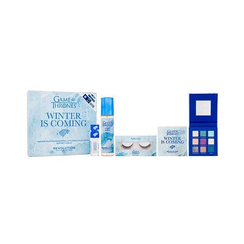 Revolution X Game Of Thrones odtenek Winter Is Coming darilni set paleta senčil za oči Game Of Thrones 7,2 g + fiksator za ličila Game Of Thrones 100 ml + umetne trepalnice Game Of Thrones 1 par + glos za ustnice Game Of Thrones Shimmer Bomb Lip Gloss 5 ml Winter Is Coming Cene